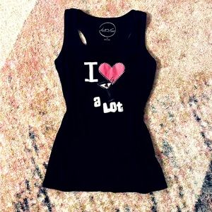International Concepts | Black Ribbed ‘I ❤️🍸s A Lot’ Tank - SZ Small